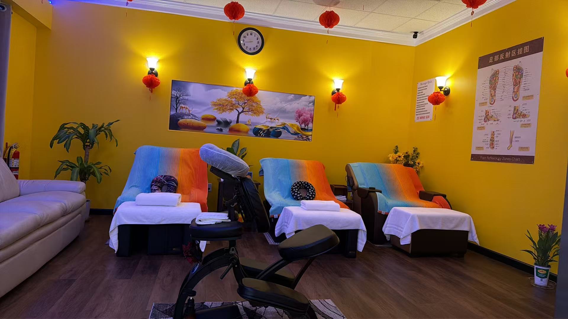 Foot reflexology recliners